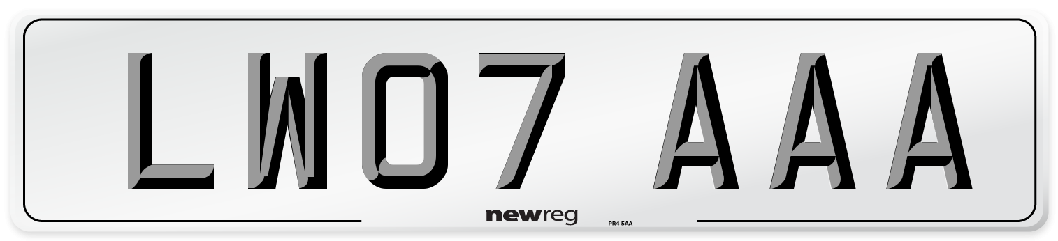 LW07 AAA Number Plate from New Reg